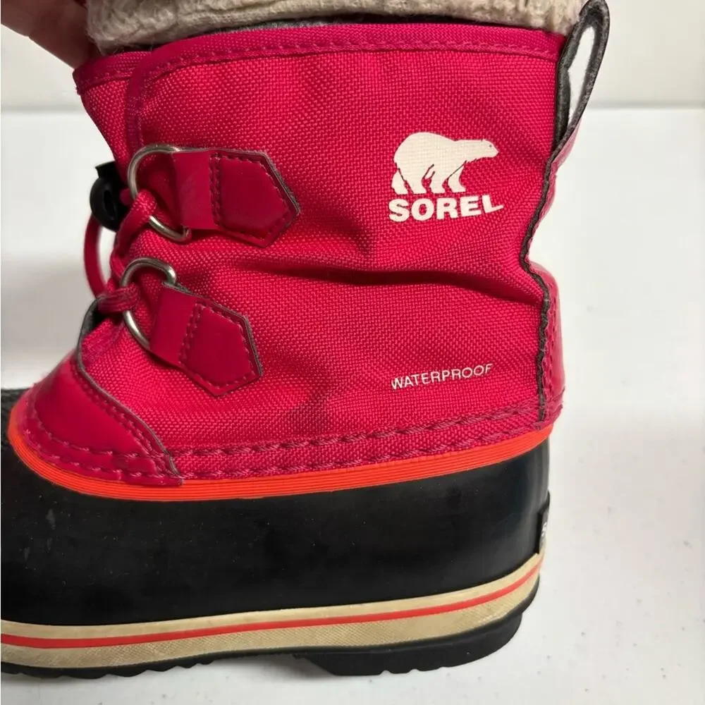 Sorel Kids' Yoot Pac Nylon Waterproof Pink Boots Child Size 12